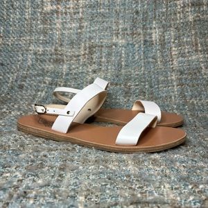 NWOB - Ancient Greek Sandals Clio Strappy Slingback Sandals in White Vachetta